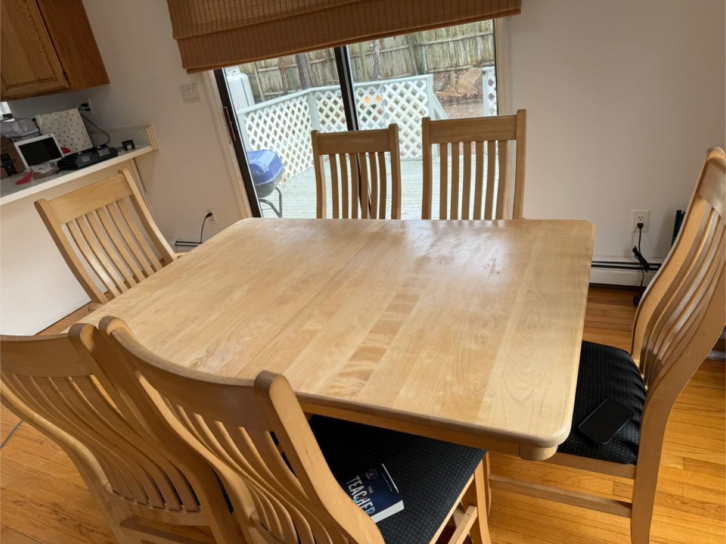 Wooden Dining Table with 6 Chairs