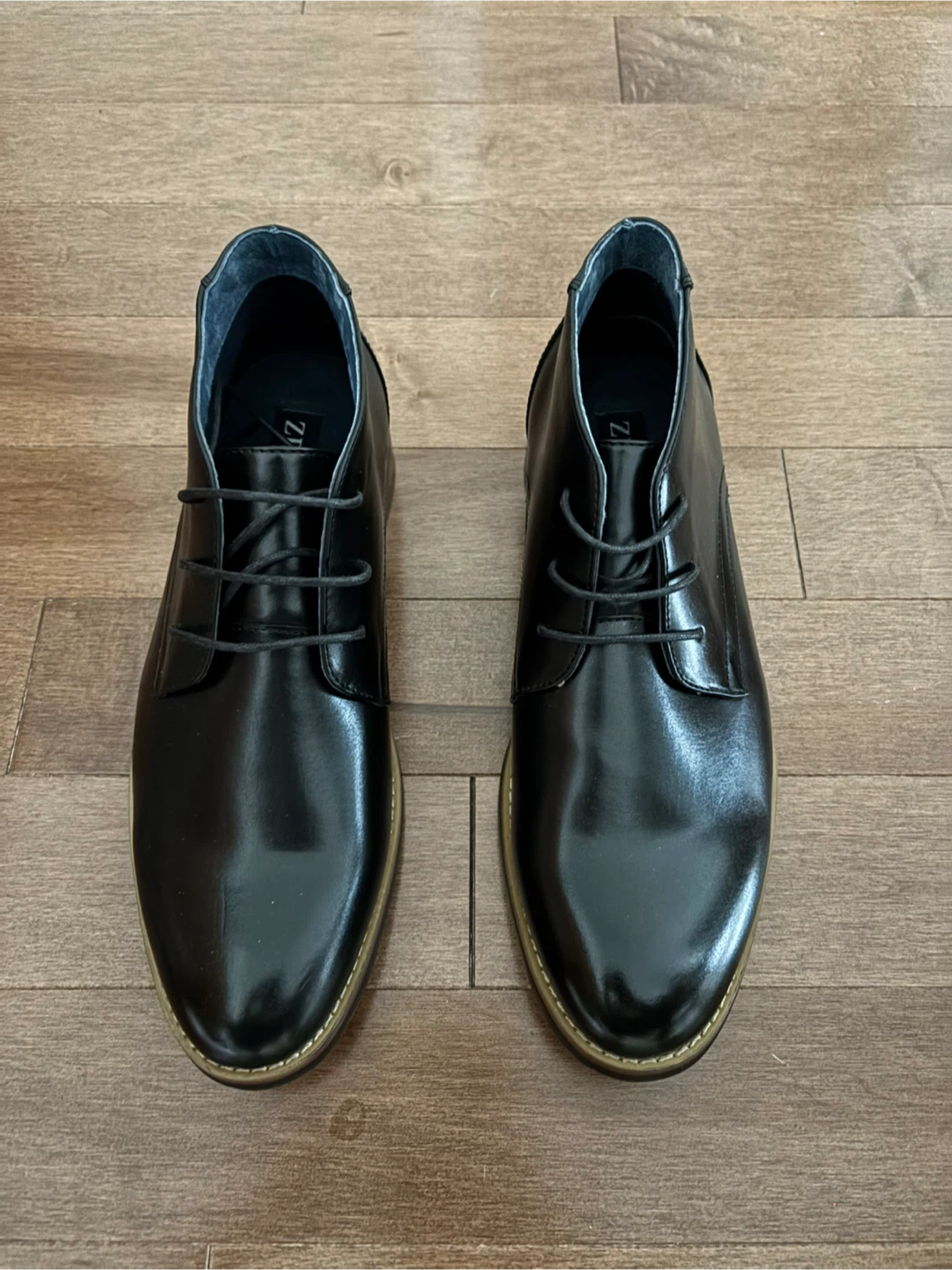 Zriang Black Leather Chukka Boots