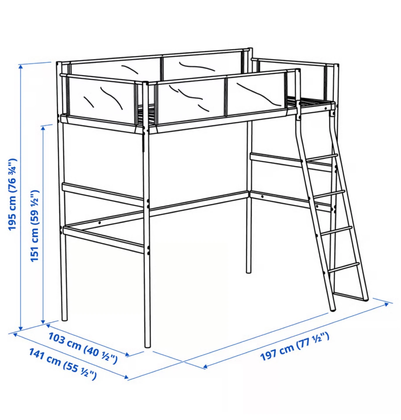 IKEA Småstad Loft Bed Frame with Desk - photo 2