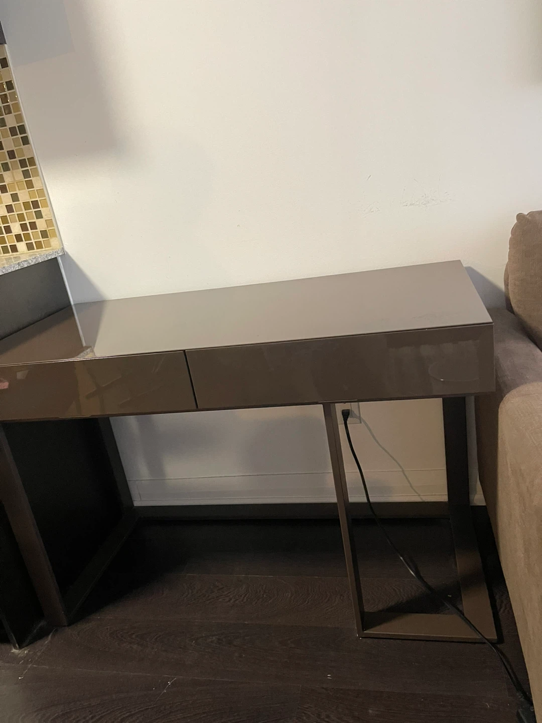 Brown Desk with Drawers - photo 3
