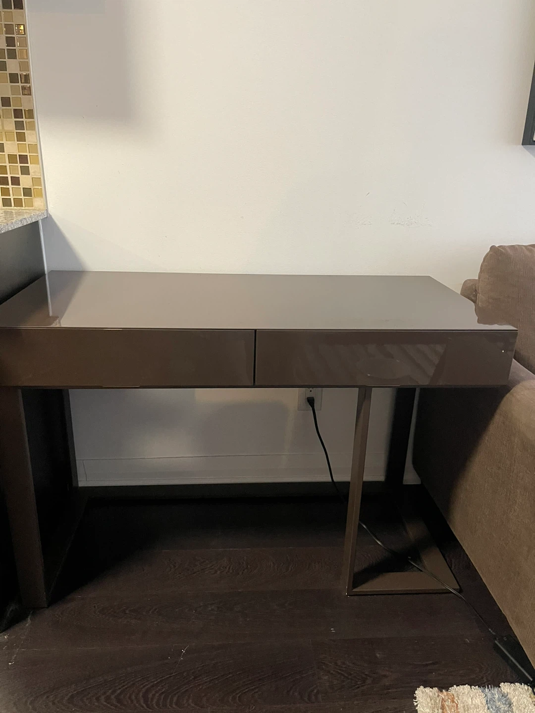 Brown Desk with Drawers