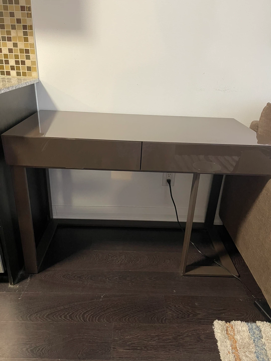 Brown Desk with Drawers - photo 4