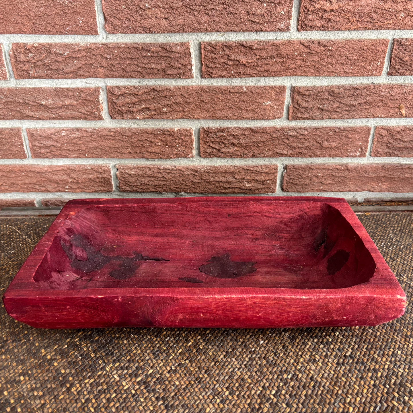 Red Wood “Dough” Bowl or Trug (decorative purposes only) - photo 2
