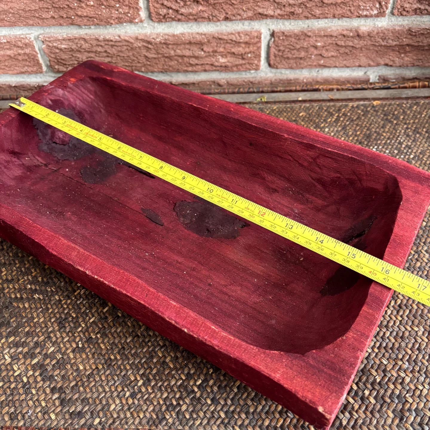 Red Wood “Dough” Bowl or Trug (decorative purposes only) - photo 3