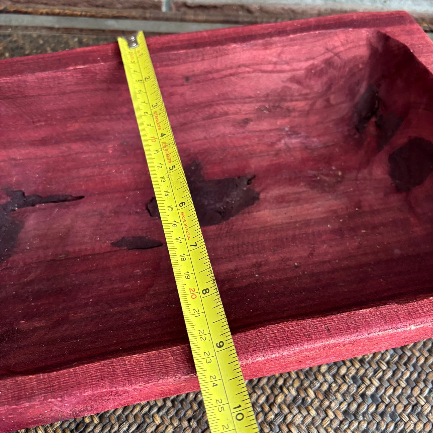 Red Wood “Dough” Bowl or Trug (decorative purposes only) - photo 4