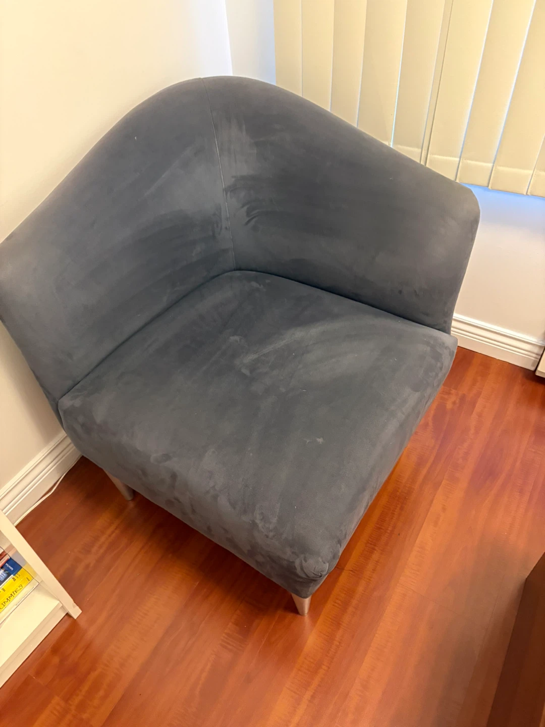 Micro-suede Grey Accent Corner Chair