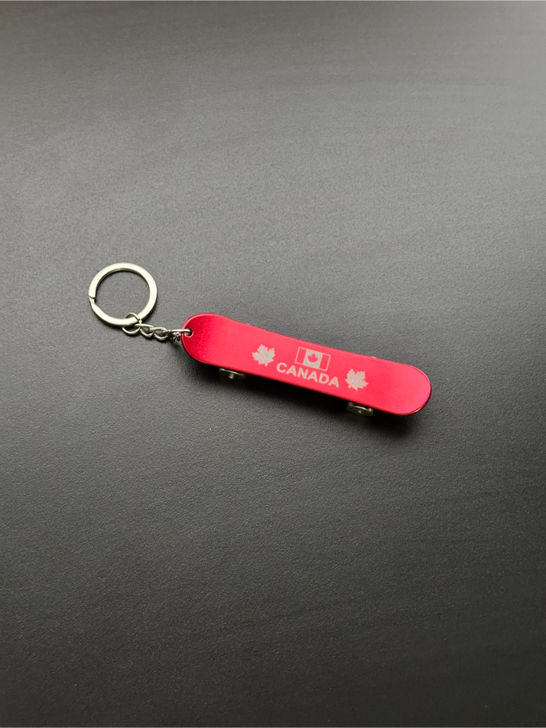 Red Canada Skateboard Keychain