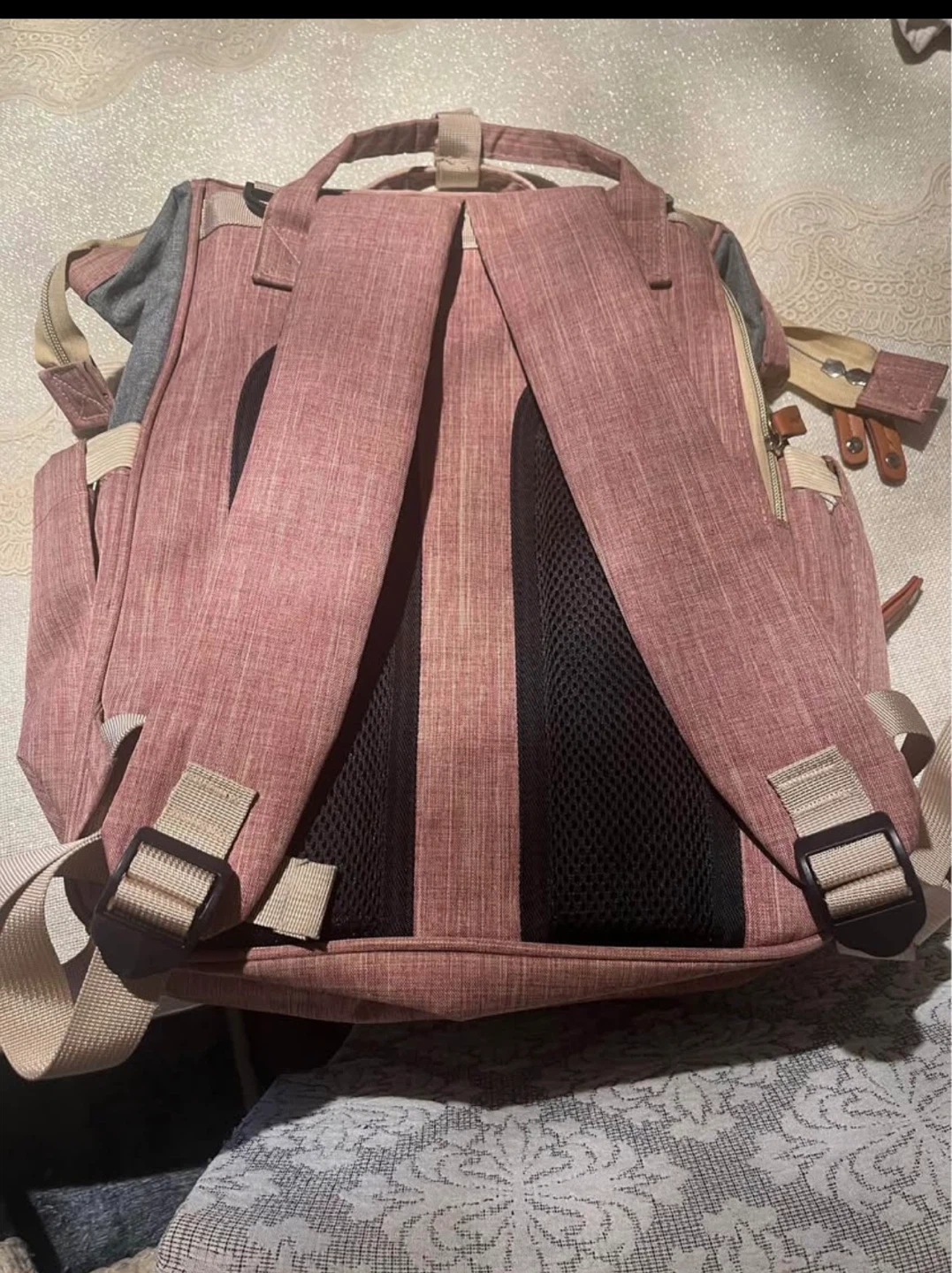 Lamroro Diaper Bag Backpack - Rose & Grey - photo 5