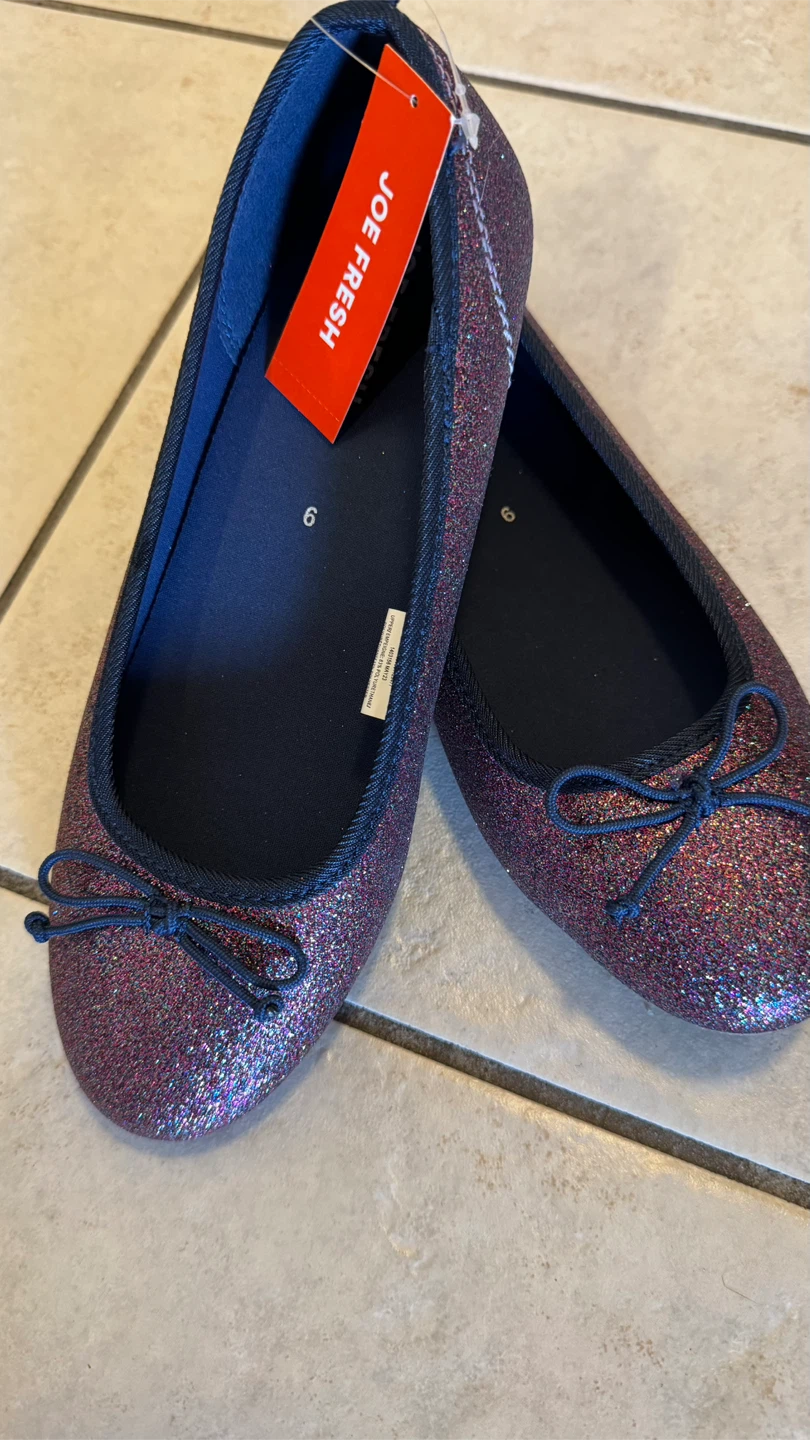 Joe Fresh Glitter Ballet Flats - Size 6