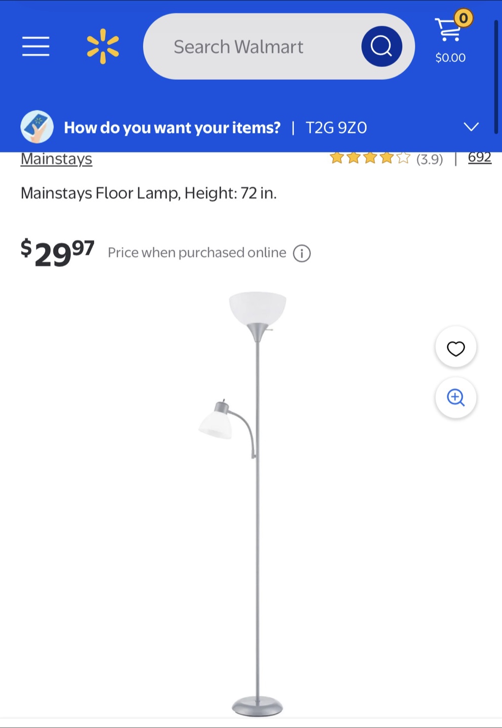 Mainstays Floor Lamp - 72 inches tall - photo 2