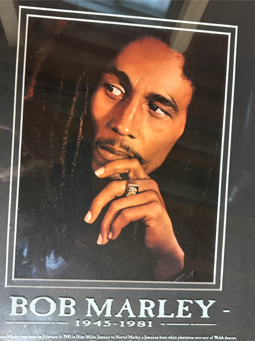 Bob Marley Etched Glass Framed Print - photo 2