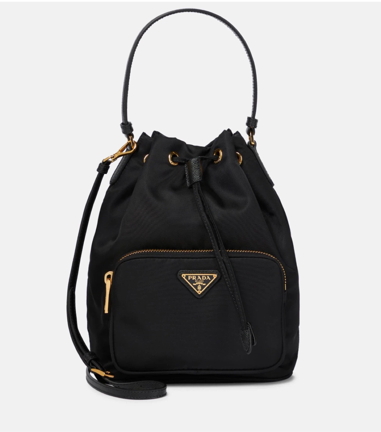 Prada Black Nylon Bucket Bag