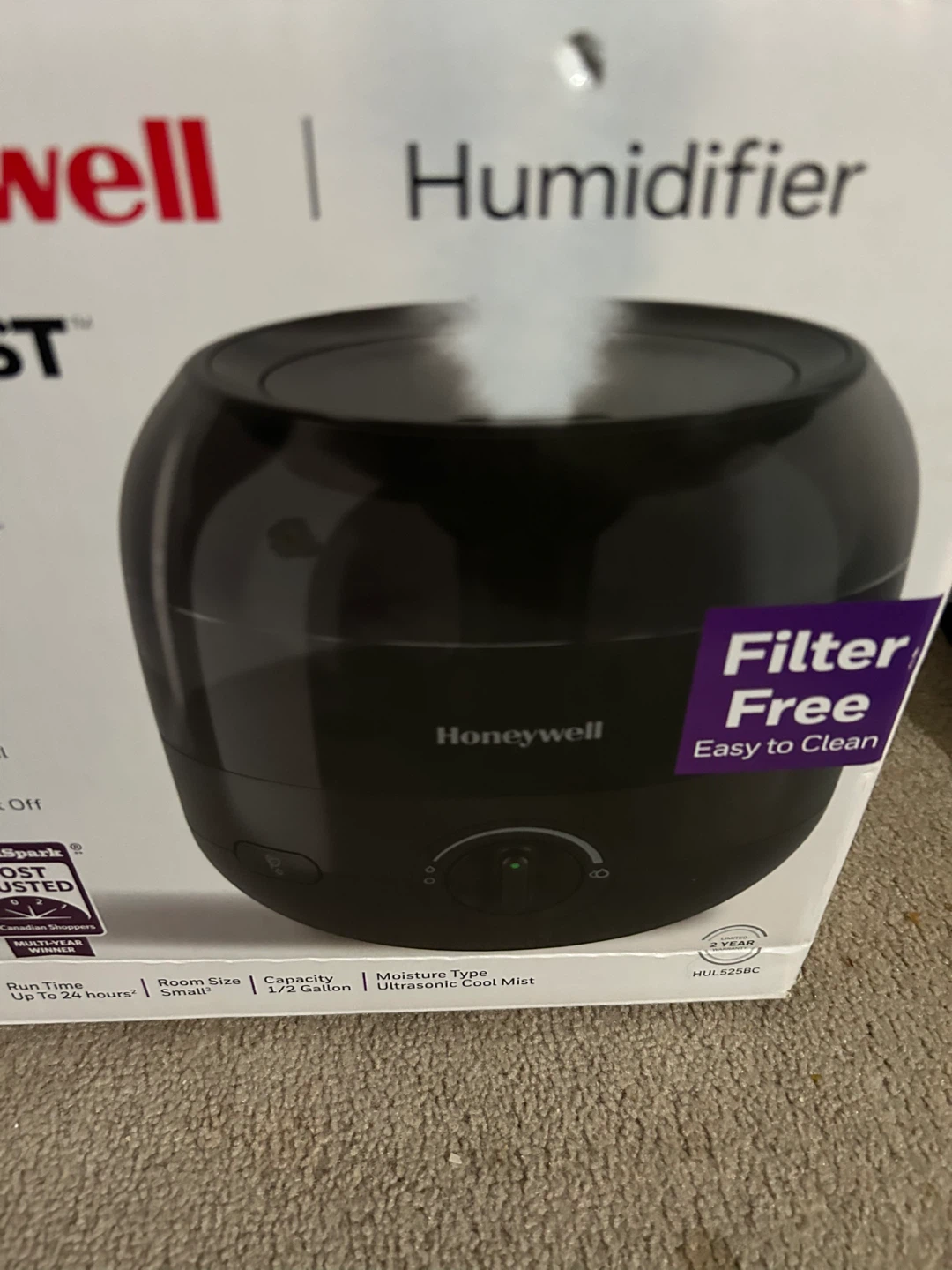 Honeywell Mini Mist Ultrasonic Humidifier - NEW