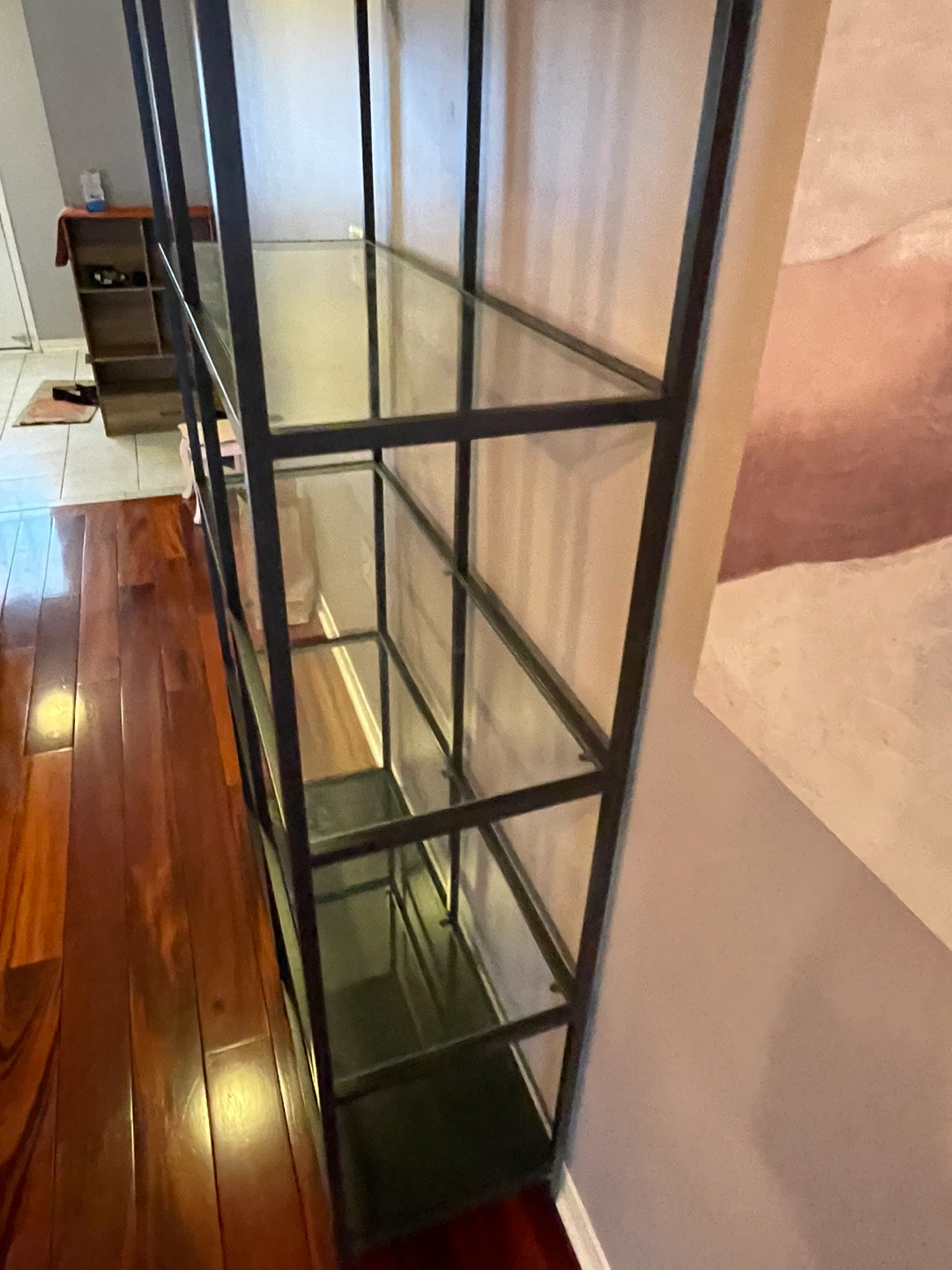 Black Metal & Glass Shelf Unit - photo 2