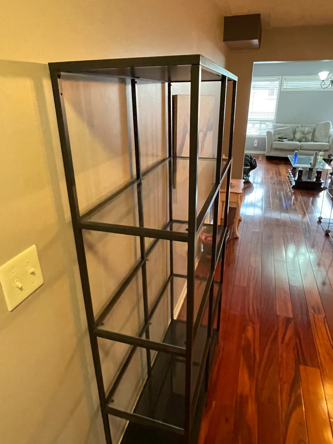 Black Metal & Glass Shelf Unit