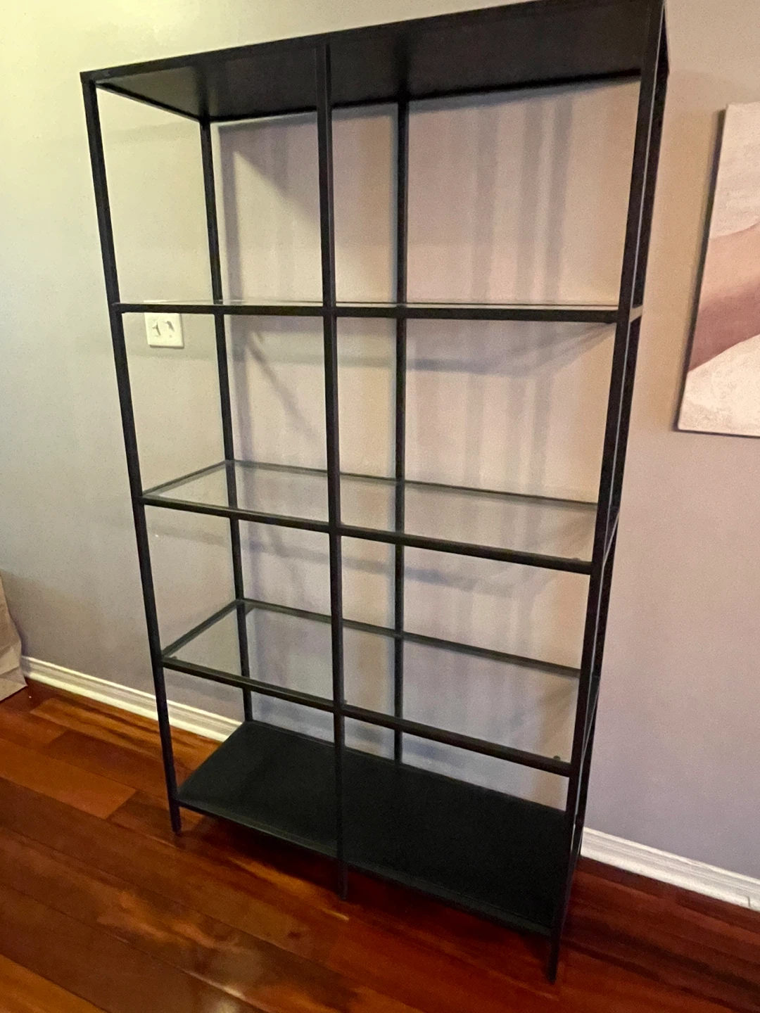 Black Metal & Glass Shelf Unit - photo 3