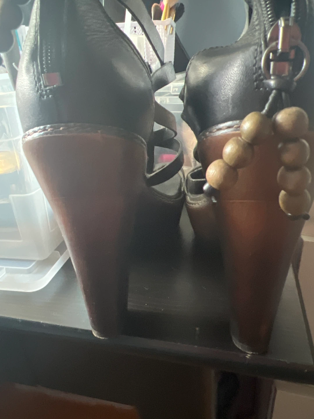 UGG Australia Black Leather Heels