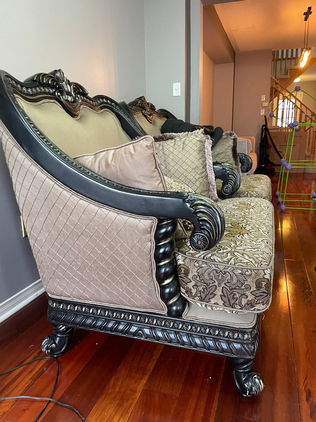 Ornate Accent Chair with Pillows - photo 3