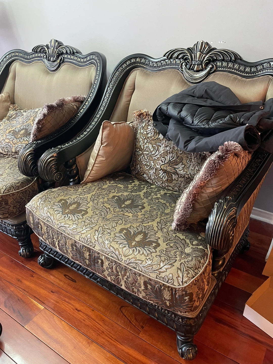 Ornate Accent Chair with Pillows