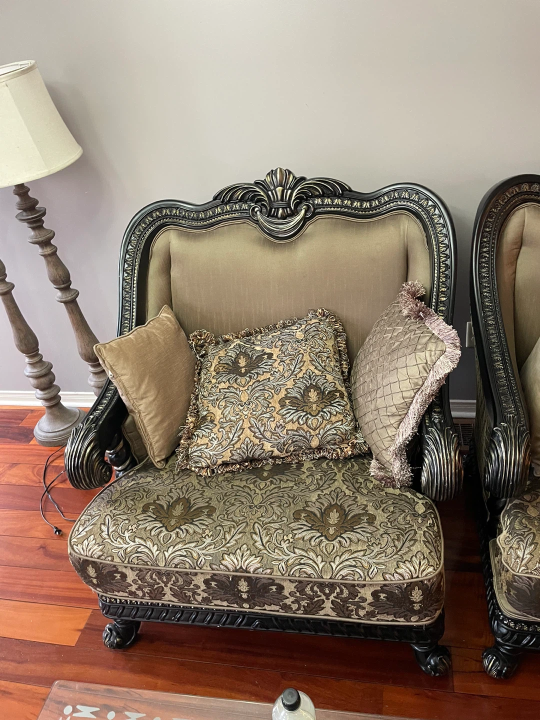 Ornate Accent Chair with Pillows - photo 2