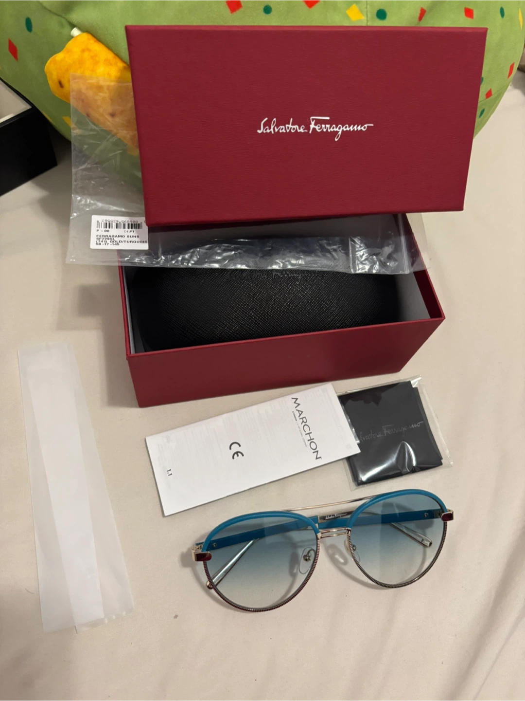 Salvatore Ferragamo SF225SL Turquoise Sunglasses - New! - photo 2