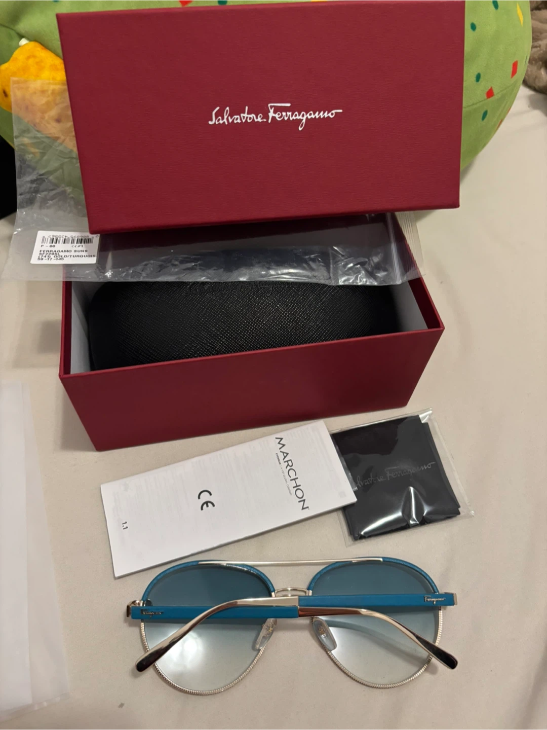 Salvatore Ferragamo SF225SL Turquoise Sunglasses - New! - photo 3