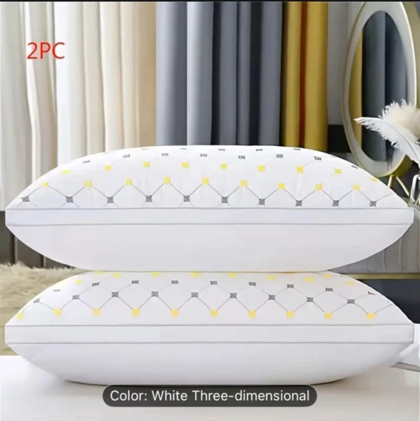 Brand new 2pcs Soft Velvet Pillow - White
