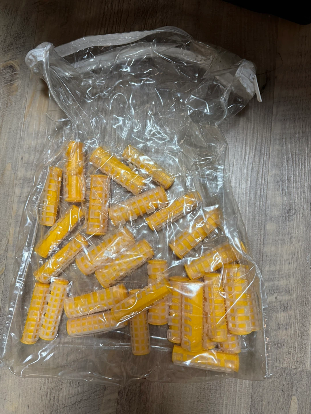 Bag of Yellow Hair Rollers