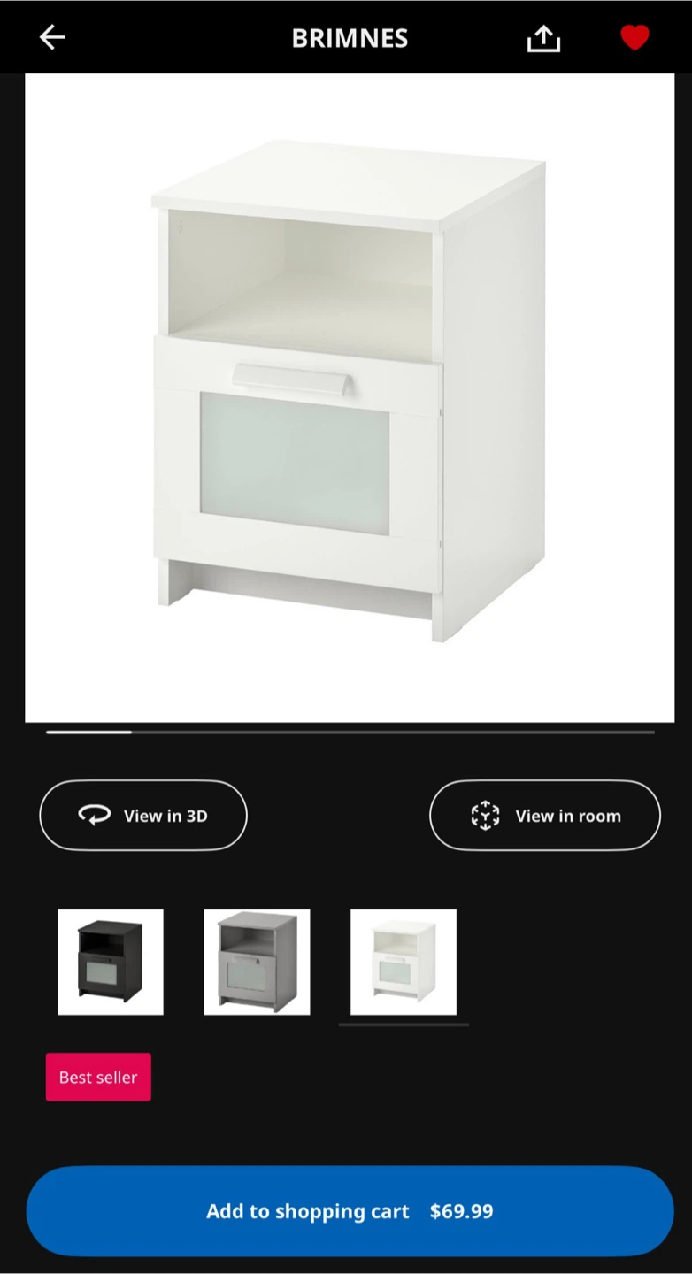 IKEA Brimnes White Nightstand