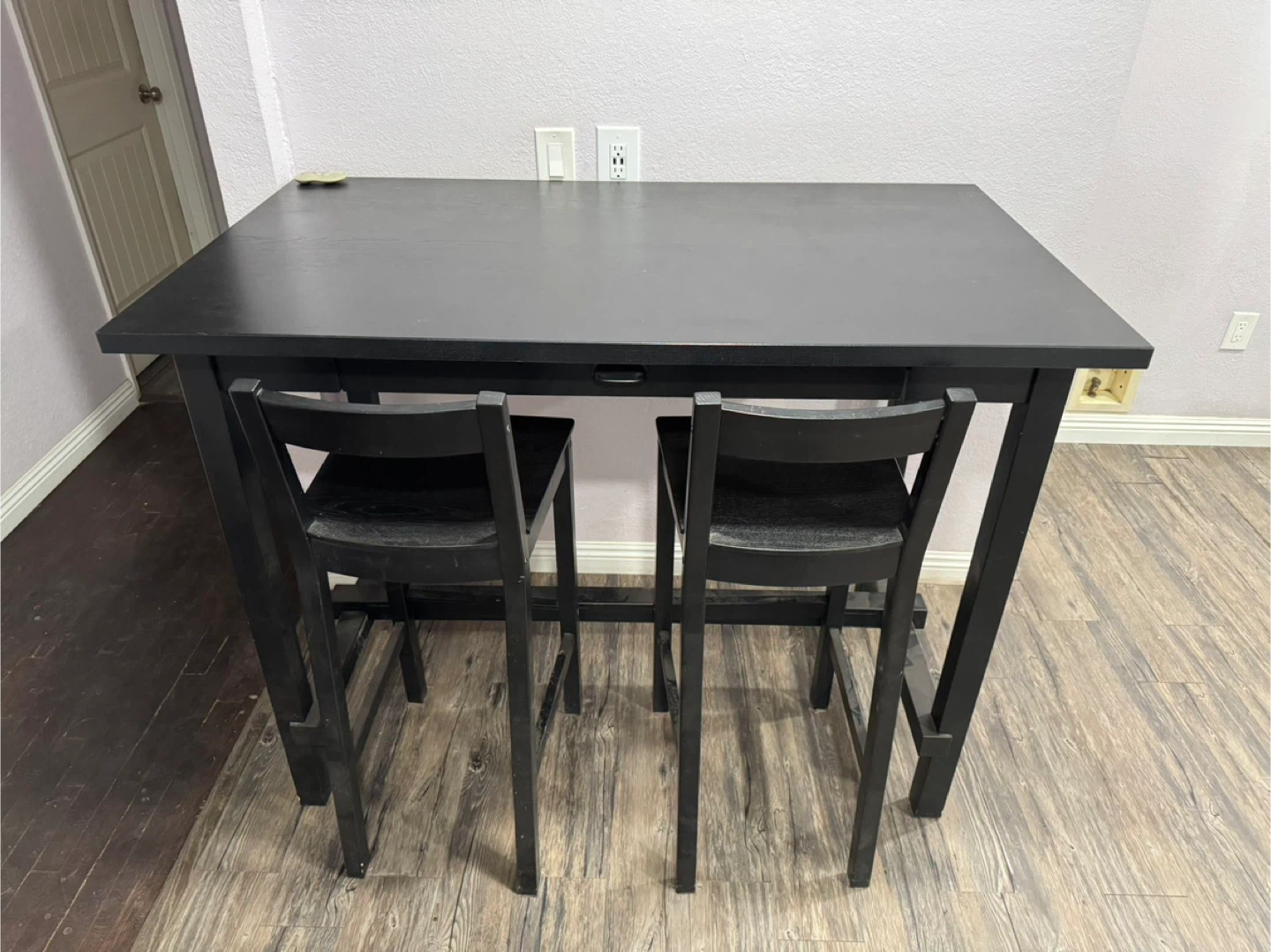 IKEA Nordviken Bar Table & 2 Stools - Black - photo 2