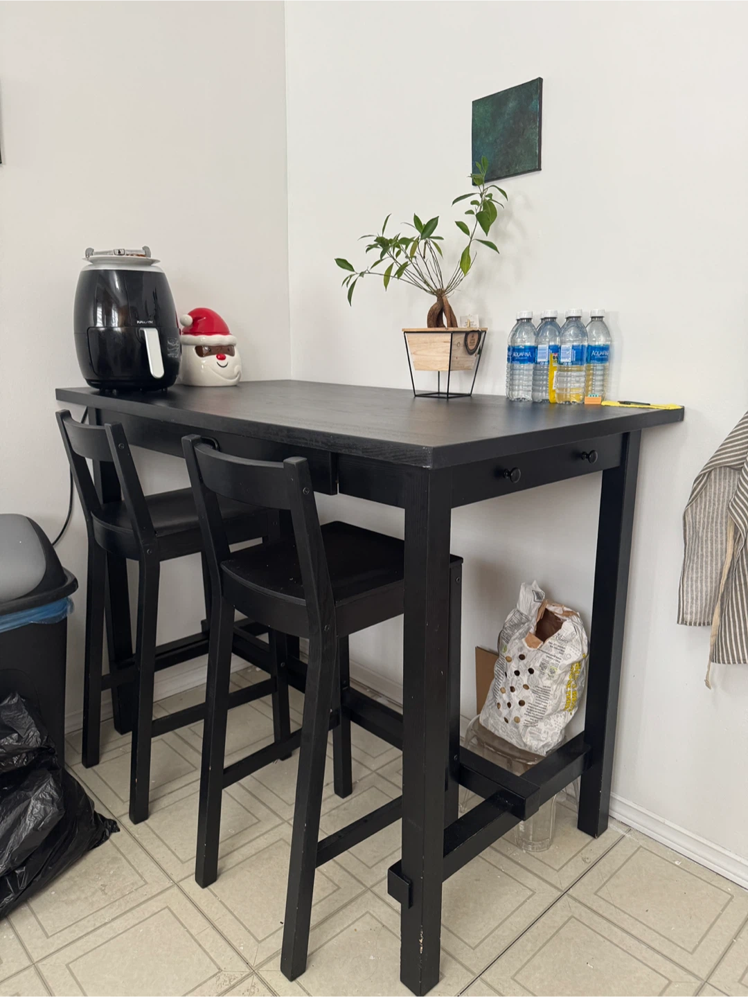 IKEA Nordviken Bar Table & 2 Stools - Black - photo 3