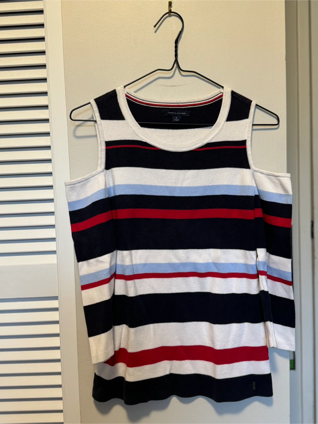 Tommy Hilfiger Striped Cold Shoulder Top - M