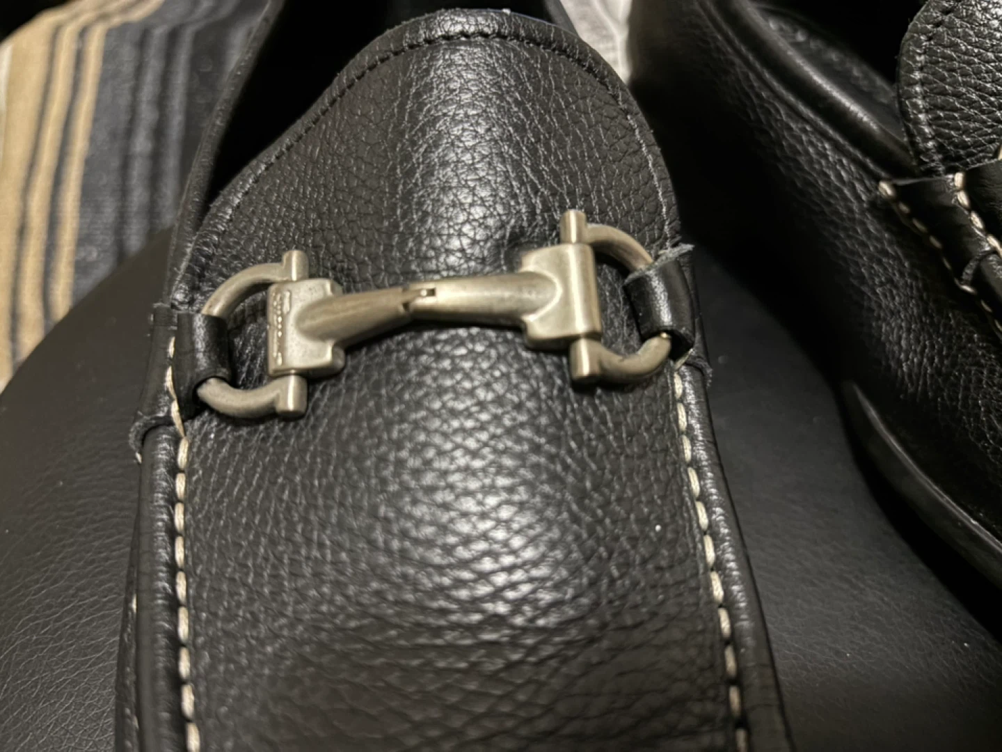 Salvatore Ferragamo Black Leather Loafers Size 8 - photo 2