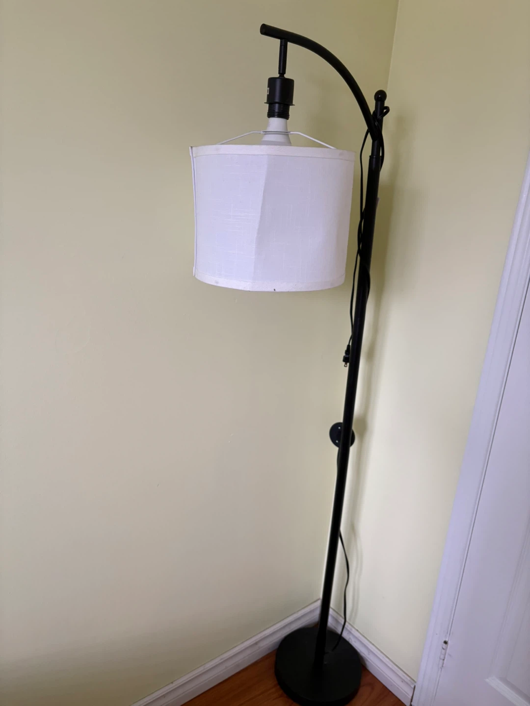 Black Floor Lamp with White Shade