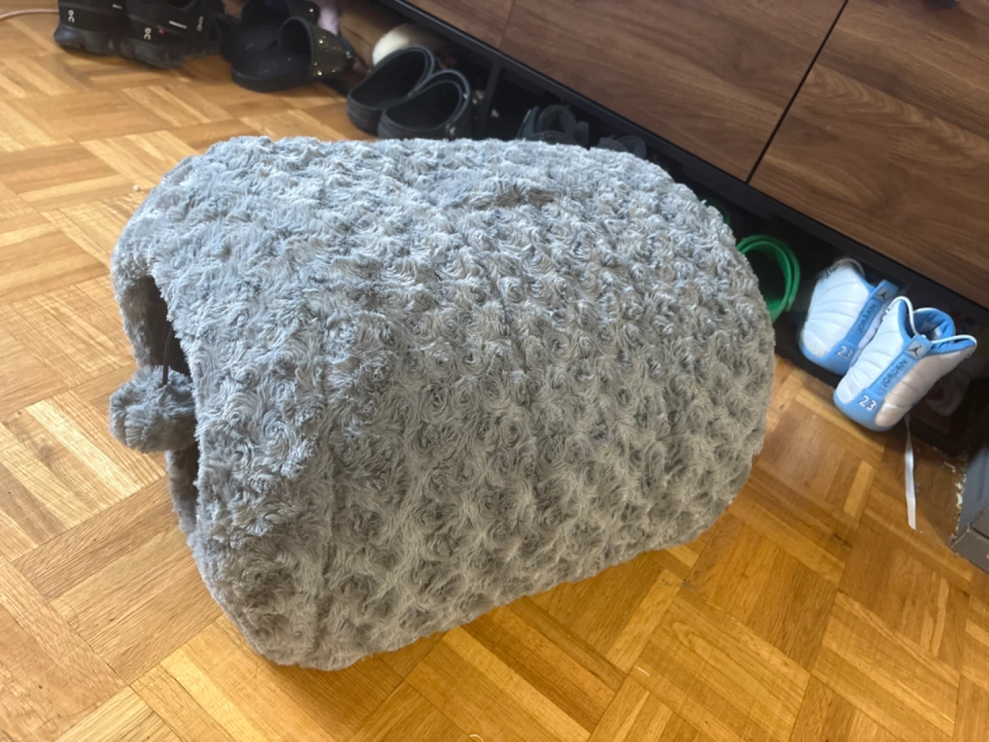 Grey Plush Pet Cave Bed - photo 2