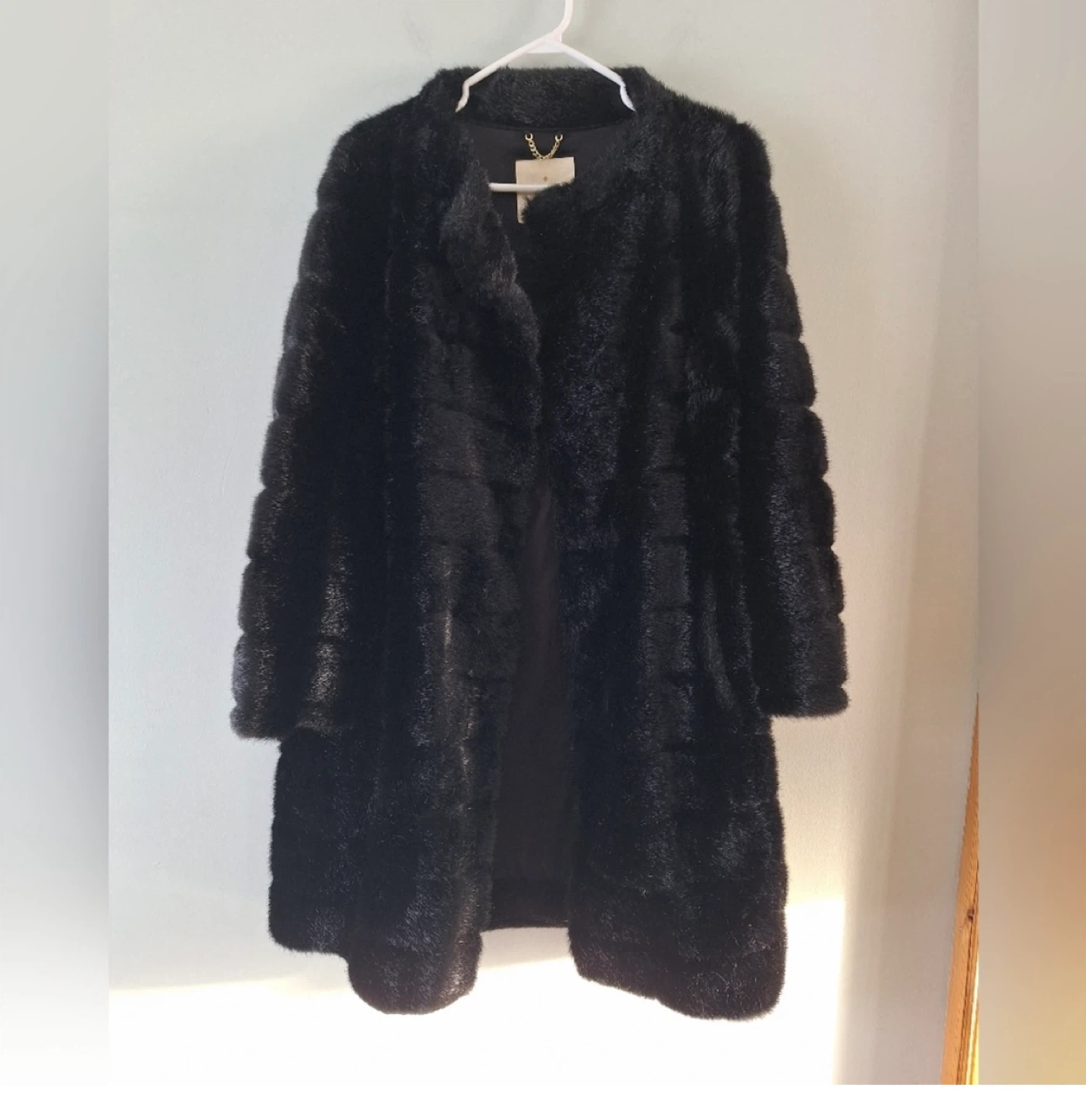 Kate Spade faux fur black jacket
