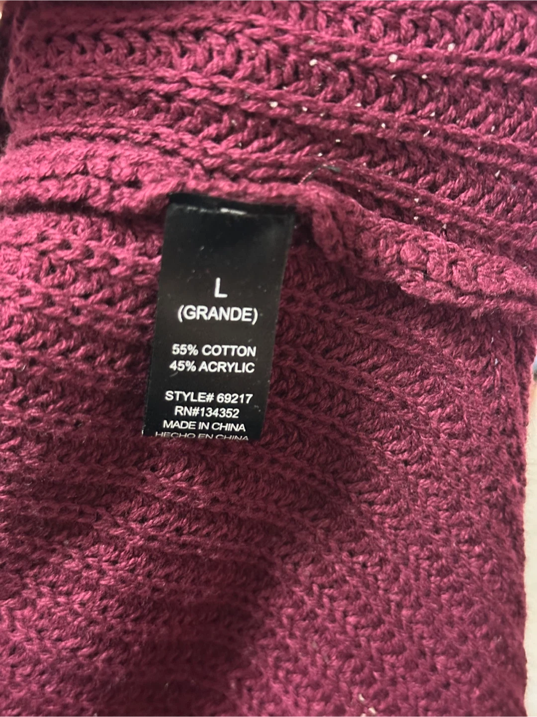 Ambiance Apparel Burgundy Knit Sweater - Size L - photo 4
