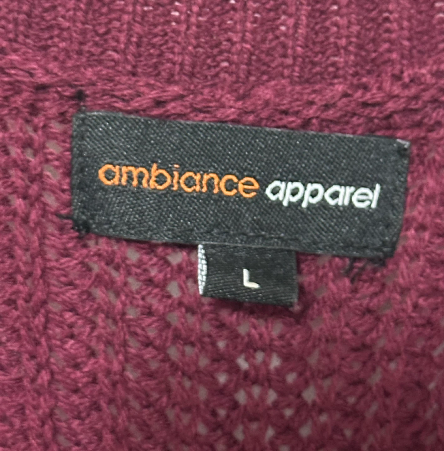 Ambiance Apparel Burgundy Knit Sweater - Size L - photo 3