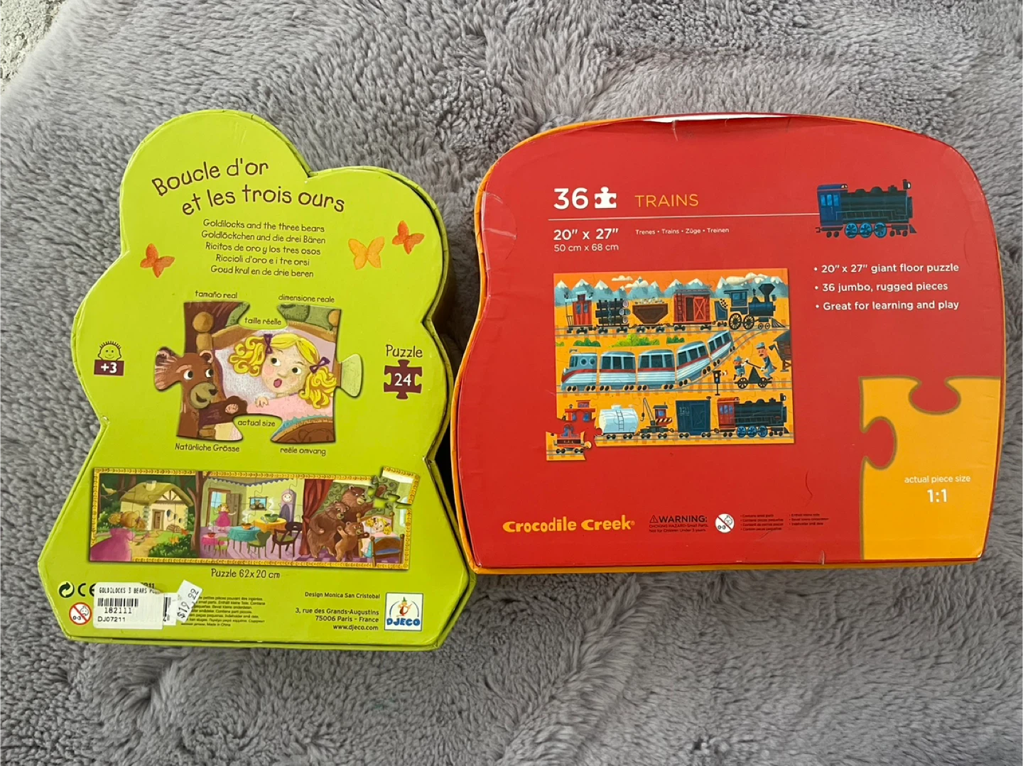 Crocodile Creek & Djeco Puzzles for toddlers. - photo 2