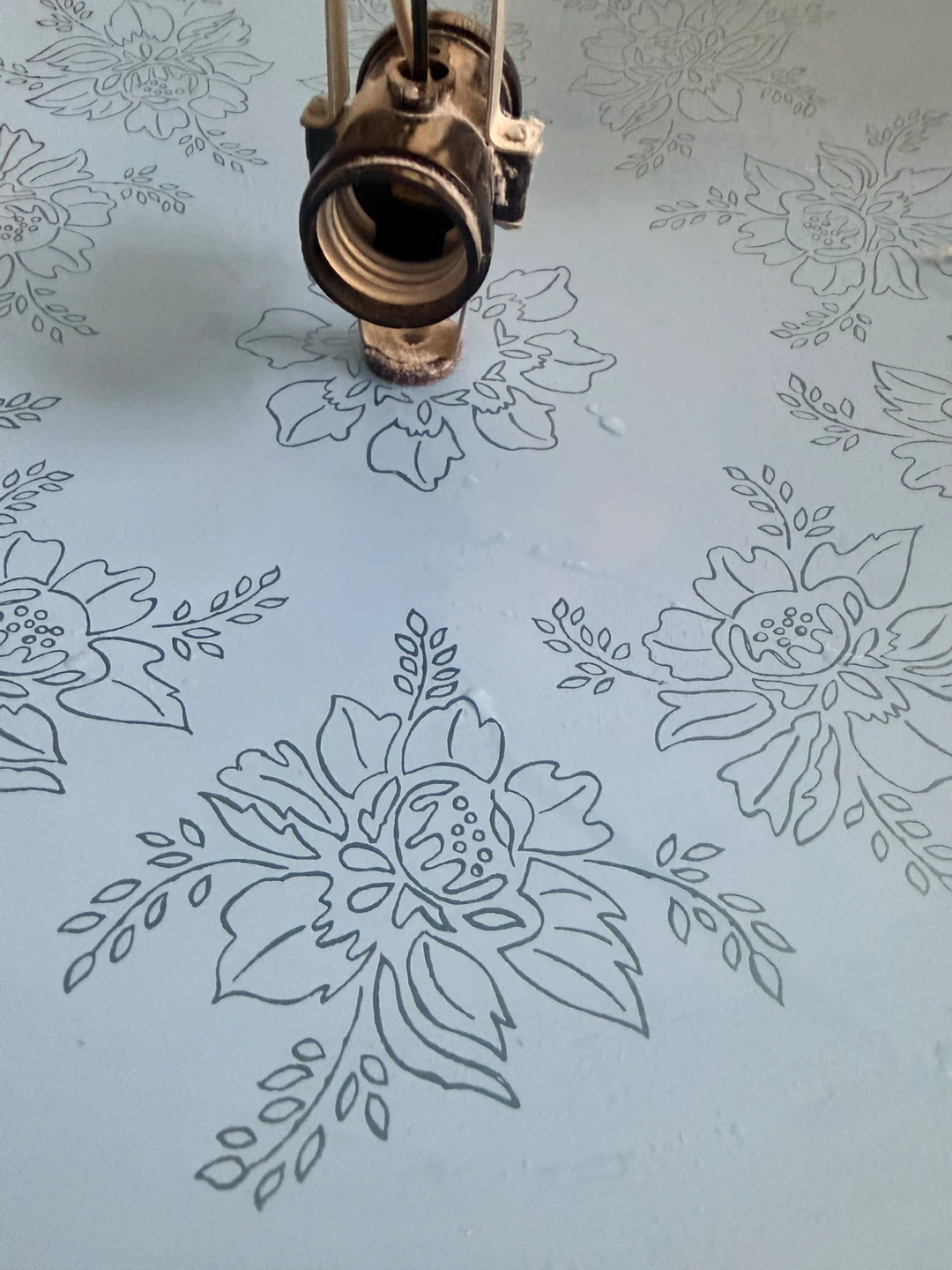 Vintage Floral Ceiling Light Fixture - photo 3