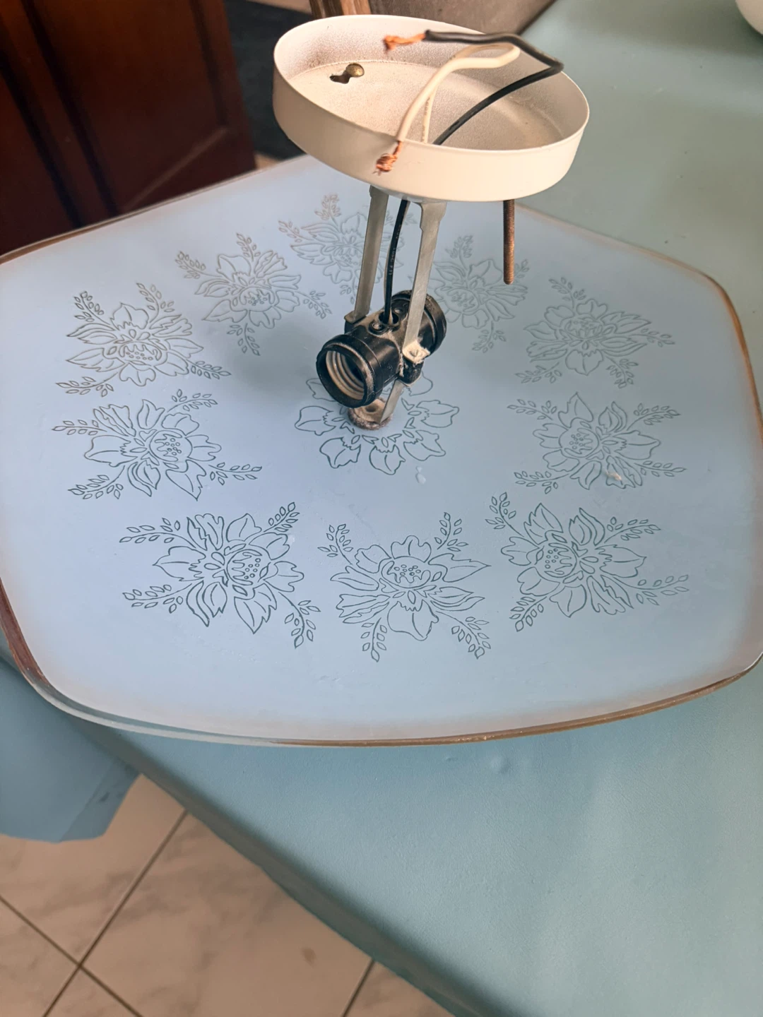 Vintage Floral Ceiling Light Fixture - photo 4