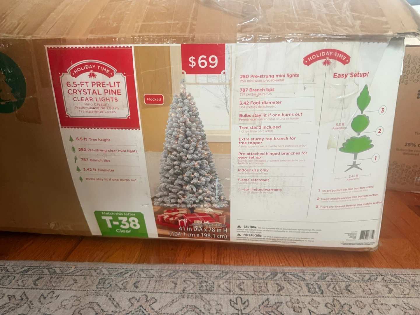 Christmas Tree 6.5ft Crystal Pine Christmas Tree