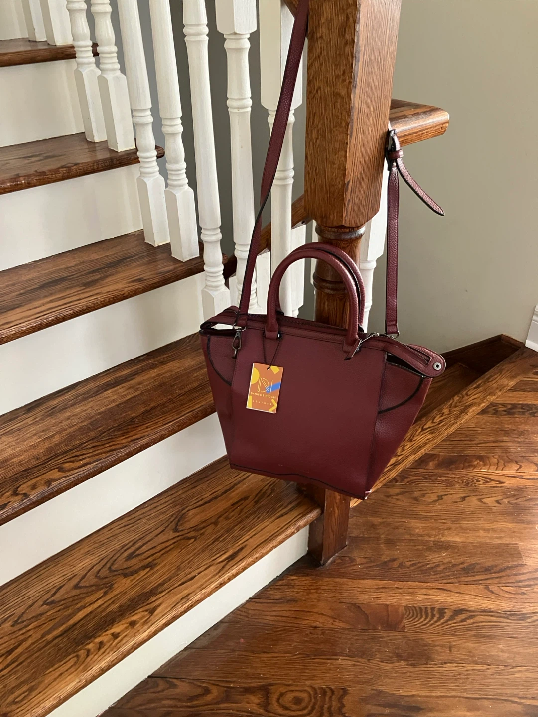 Danielle Nicole Burgundy Leather Handbag