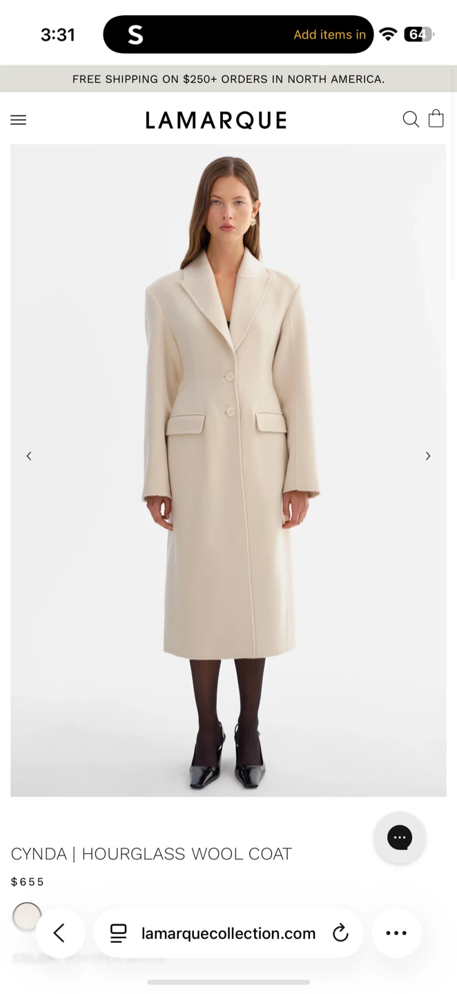 Lamarque Cynda Hourglass Wool Coat