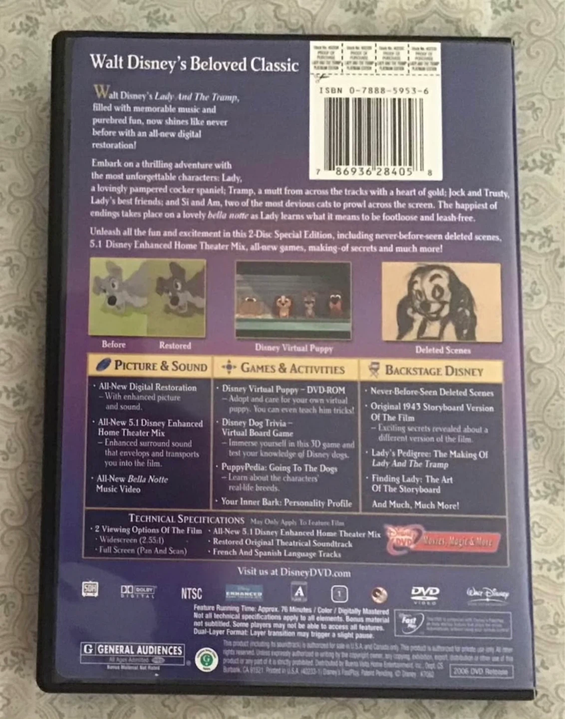 Walt Disney's Lady and the Tramp 50th Anniversary Edition DVD - photo 4