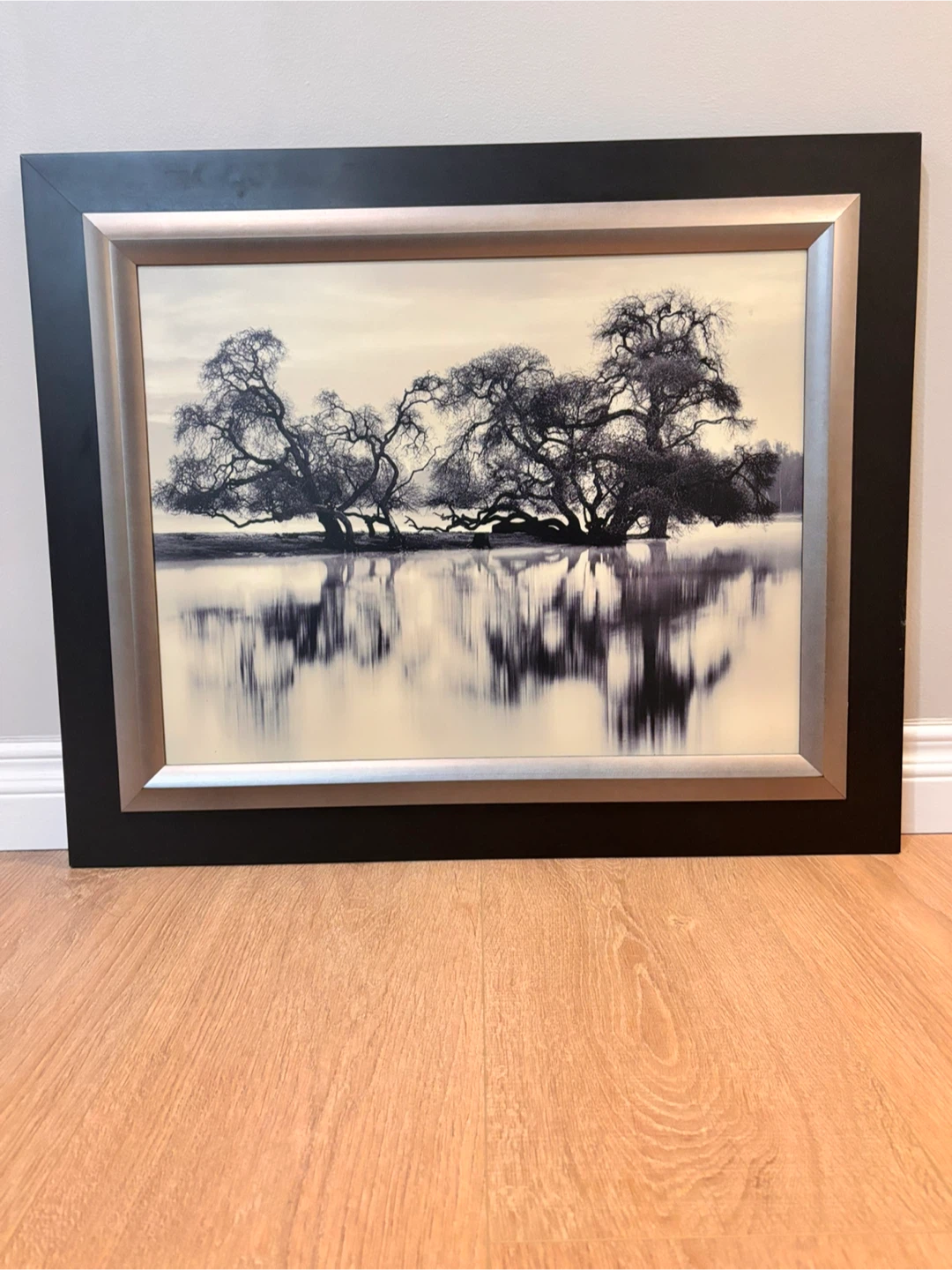 Framed Landscape Wall Art – Trees & Reflection