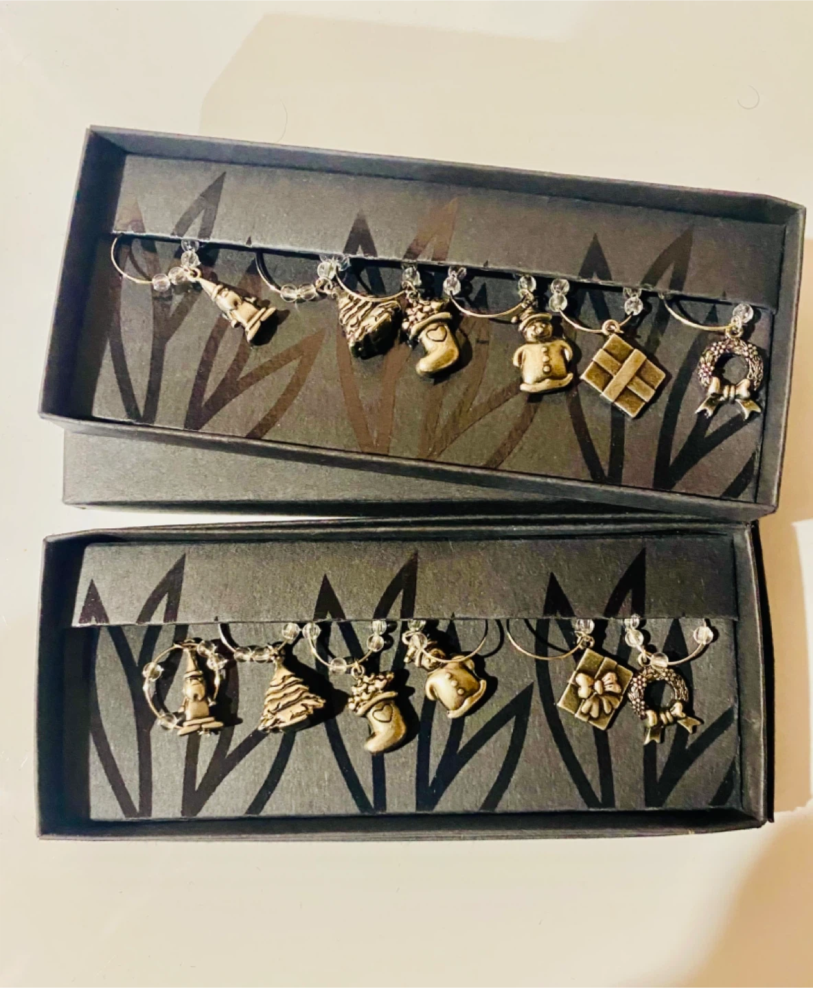 New Christmas Wine Glass Charms - Set of 12