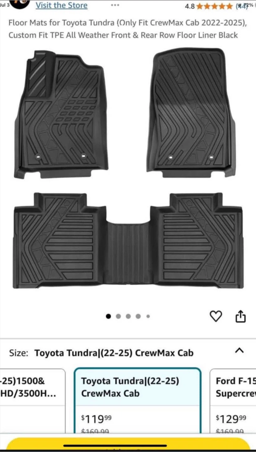 Toyota Tundra CrewMax Cab 2022-2025 All Weather Floor Liners - photo 4