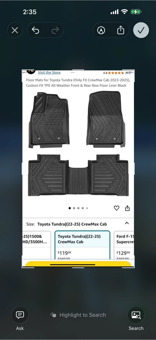 Toyota Tundra CrewMax Cab 2022-2025 All Weather Floor Liners - photo 5