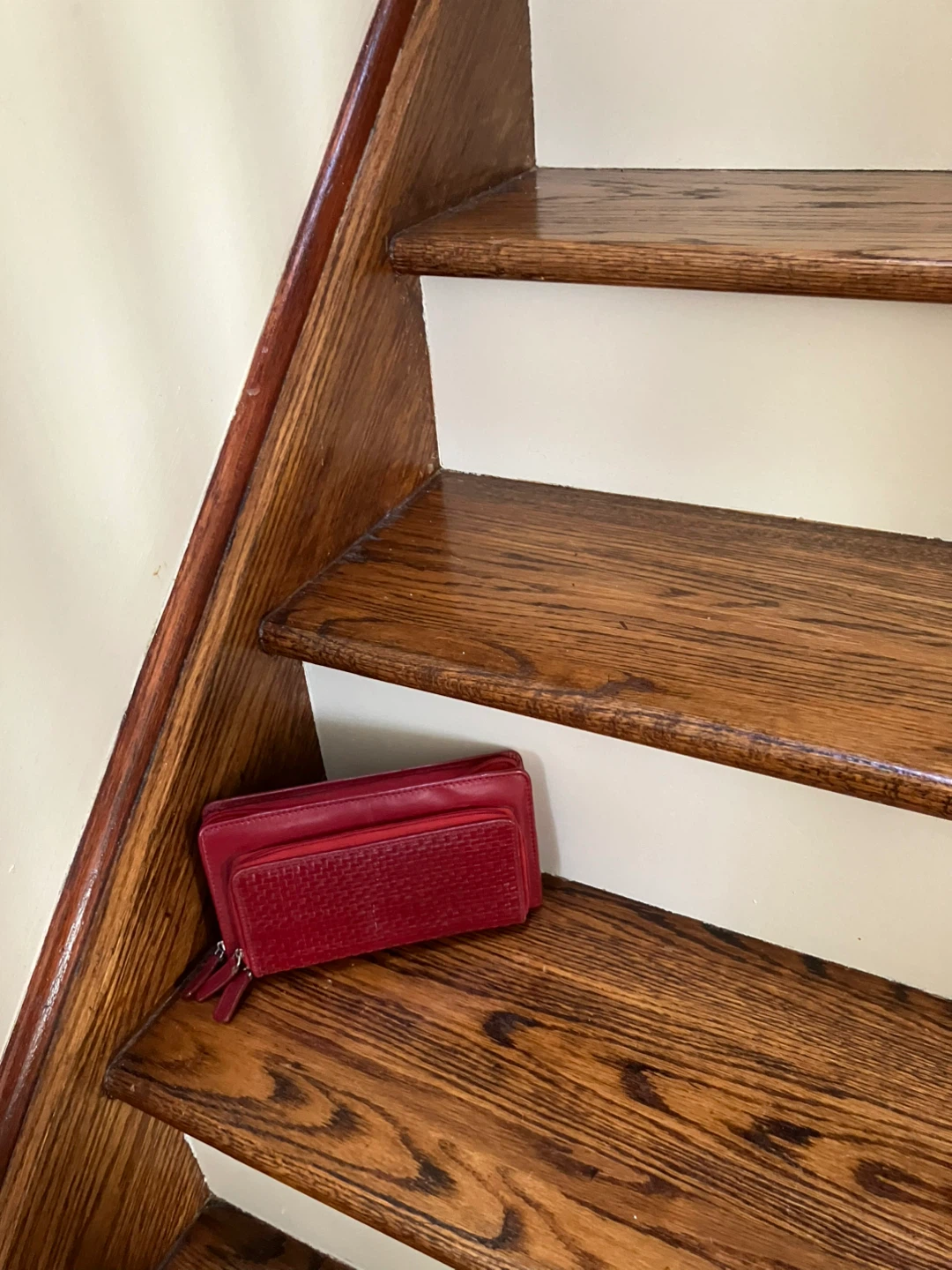 Red faux leather wallet